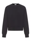 Saint Laurent Certified Cotton Sweatshirt With Cassandre Embroidery In Black
