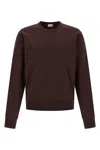 Saint Laurent Cassandre Embroidered Sweatshirt In Brown