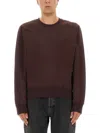 Saint Laurent Cassandre Embroidered Sweatshirt In Burgundy