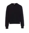 Saint Laurent Certified Cotton Sweatshirt With Cassandre Embroidery In Nero
