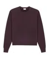 Saint Laurent Cassandre Embroidered Sweatshirt In Purple