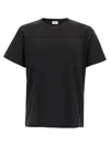 Saint Laurent Black Crewneck T-shirt With Cassandre Embroidery In Cotton Man In Black