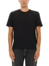 Saint Laurent Cassandre Embroidered T-shirt In Black