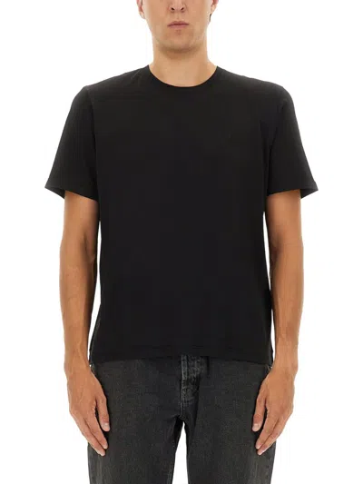 Saint Laurent Cassandre Embroidery Cotton T-shirt In Black