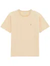 Saint Laurent Cassandre Logo-embroidered Cotton-blend T-shirt In Yellow & Orange