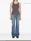 Saint Laurent Cassandre Ribbed-knit Cotton Tank Top In 灰色