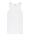 Saint Laurent Ribbed Tank Top With Embroidered-monogram