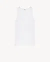 Saint Laurent Ribbed Tank Top With Embroidered-monogram