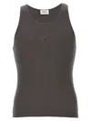 Saint Laurent Ribbed Texture Sleeveless Tank Top