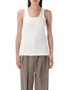 Saint Laurent White Cassandre Tank Top