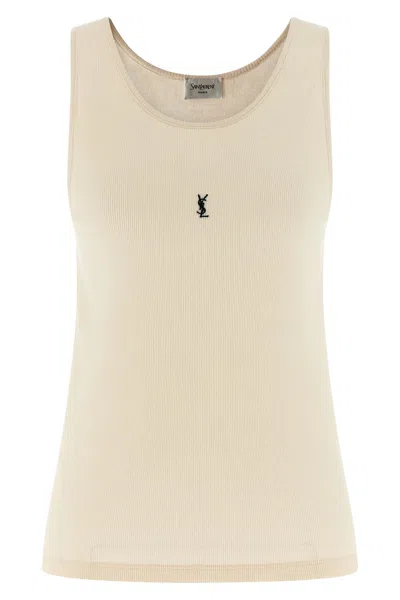 Saint Laurent Cassandre Tops Beige In Neutral
