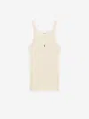 Saint Laurent Cassandre Tank Top In Beige