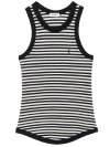 Saint Laurent Monogram-embroidered Stripe Tank Top In Black