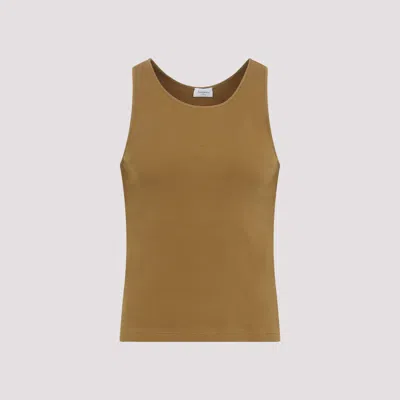 Saint Laurent Cassandre Tank Top In Brown
