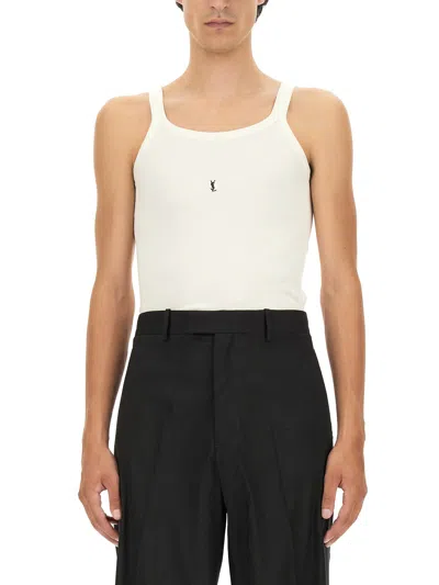 Saint Laurent Cassandre Tank Top In White