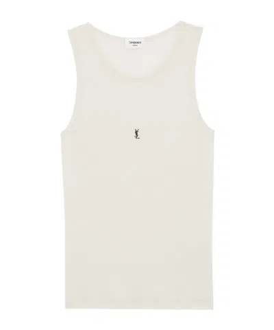 Saint Laurent Cassandre Tank Top In White