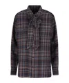 Saint Laurent Tie-fastening Checked Shirt In Multi