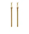 Saint Laurent Cassandre Tassel Pendant Earrings In Green