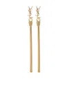Saint Laurent Cassandre Tassel Metal Earrings In Gold