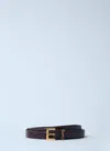 Saint Laurent Cassandre Thin Belt In Black