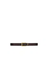 Saint Laurent Cassandre Thin Belt In Black