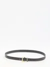 Saint Laurent Cassandre Thin Belt In Brown