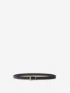 Saint Laurent Cassandre Embellished Leather Belt In Brown