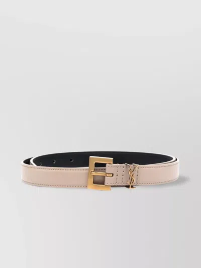 SAINT LAURENT CASSANDRE THIN BELT SQUARE BUCKLE BOX LEATHER