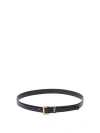 Saint Laurent Cassandre Embellished Leather Belt In Black  