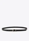 Saint Laurent Logo Leather Belt In Black