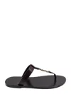 Saint Laurent Cassandre 05 Flat Sandals In Brown
