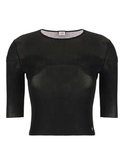Saint Laurent Cassandre Top In Knit In Black