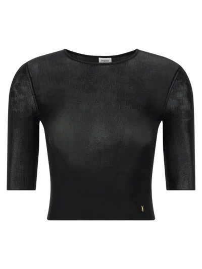 Saint Laurent Cassandre Tops Black