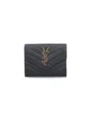 Saint Laurent 'cassandre' Tri-fold Wallet In Black