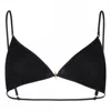 Saint Laurent Black Stretch Viscose Triangle Bra
