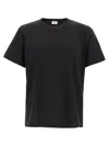 Saint Laurent Cassandre-embroidered Cotton T-shirt In Black