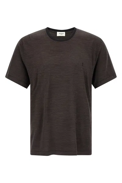 Saint Laurent Cassandre T-shirt In Brown