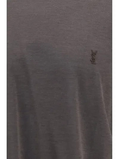 Saint Laurent Cassandre T-shirt In Gray