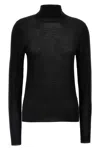 Saint Laurent Cassandre Wool Turtleneck Sweater Clothing In Black