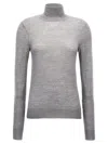 Saint Laurent Wool Turtleneck In Gray