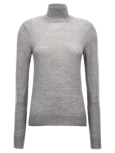 Saint Laurent 'cassandre' Turtleneck Sweater In Gray