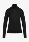 Saint Laurent Cassandre Wool Turtleneck Sweater Clothing In Black