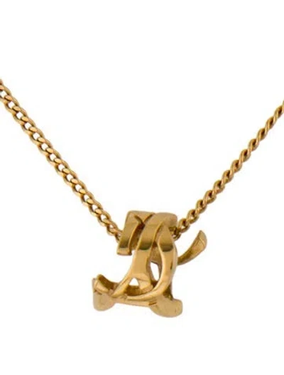 Pre-owned Saint Laurent Cassandre Twist Pendant Necklace, 18.5" In Multi