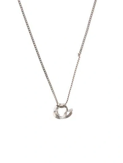 Pre-owned Saint Laurent Cassandre Twist Pendant Necklace, 29" In Multi