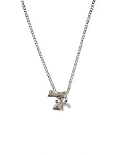 Pre-owned Saint Laurent Cassandre Twist Pendant Necklace, 29" In Multi