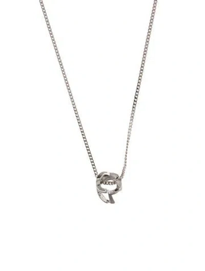 Pre-owned Saint Laurent Cassandre Twist Pendant Necklace, 29" In Multi