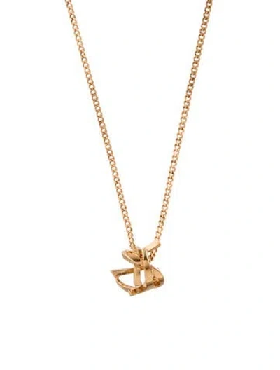 Pre-owned Saint Laurent Cassandre Twist Pendant Necklace, 29.5" In Multi