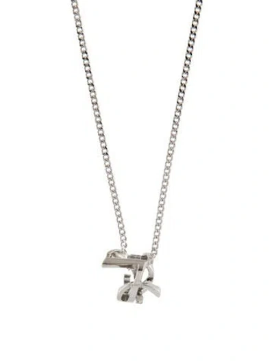 Pre-owned Saint Laurent Cassandre Twist Pendant Necklace, 29.75" In Multi