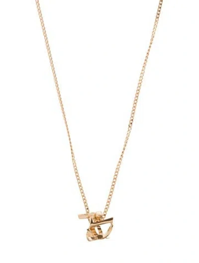 Pre-owned Saint Laurent Cassandre Twist Pendant Necklace, 29.75" In Multi