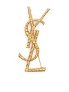 Saint Laurent Cassandre Twisted Stripe Metal Brooch Accessories In Gold